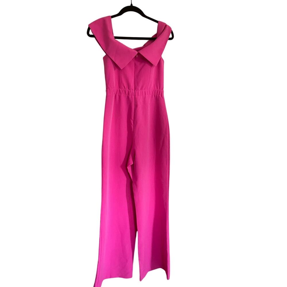 Laundry by Shelli Segal Pink Wide-Leg Jumpsuit Occasion Barbiecore Statement-S - Picture 3 of 5